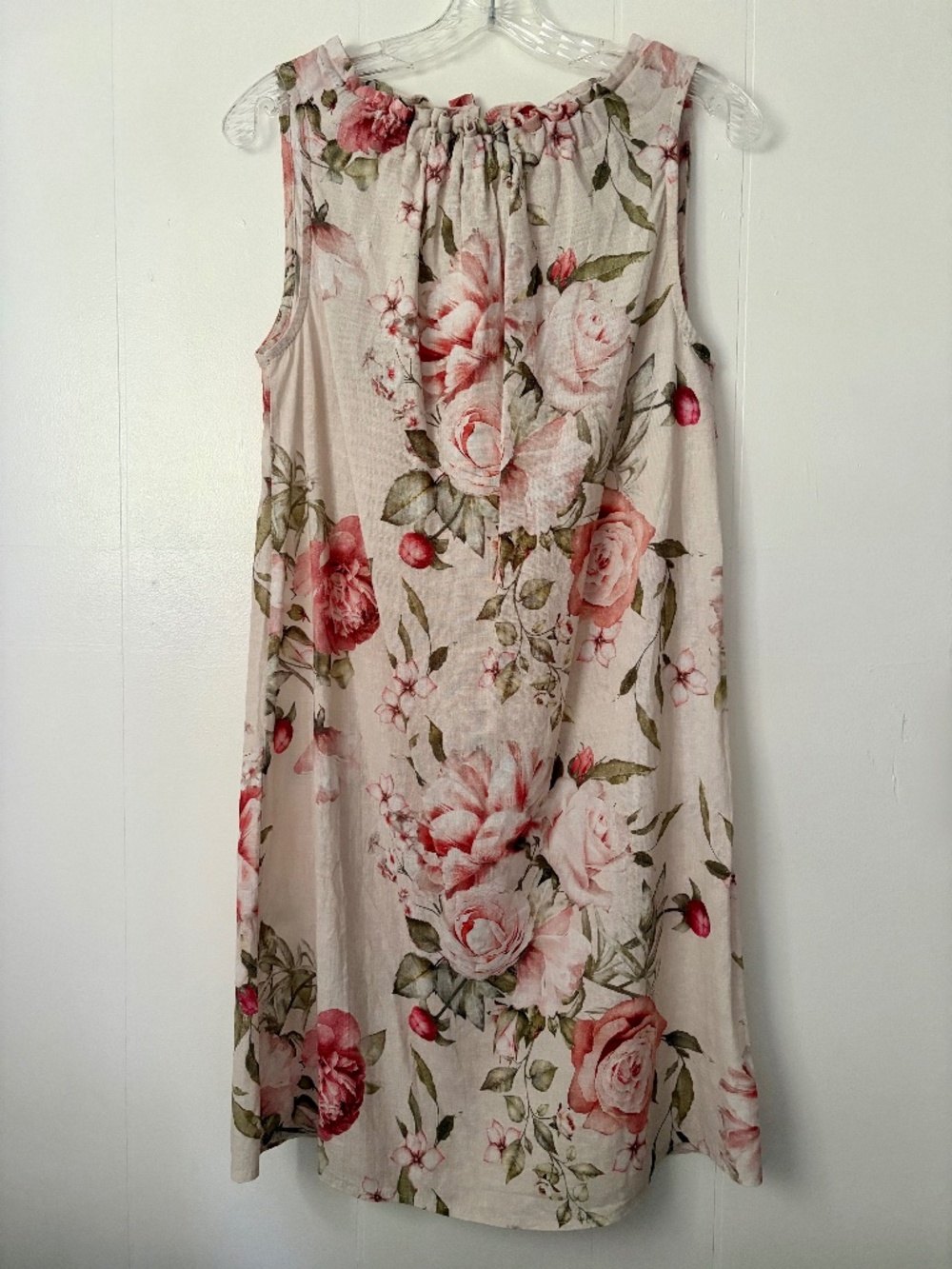 Floral Linen & Tencel BELLAMBRA Made in Italy Sleeveless Dress